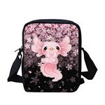 HELLHERO Women Men Small Crossbody Bag Messenger Purse for Traveling Shopping, Axolotl