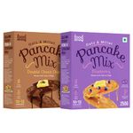 Foodstrong Oats & Millets Blueberry & Double Choco Chip Waffle & Pancake Mix, High Protein & Fibre, No Maida, No Refined Sugar - With Jaggery, Eggless Instant Breakfast Mix 250g x Pack of 2