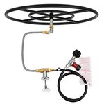 Stanbroil LP Propane Gas Fire Pit Burner Ring Installation Kit, Black Steel, 24-inch