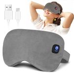 HANNEA® Cordless Heated Eye Mask USB Rechargeable Heating Eye Compress with 3 Temperature Levels, Sleeping Eye Mask with Washable Plush Cover