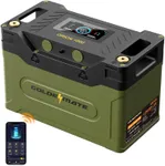 GOLDENMATE 12V 100Ah Group 31 Bluetooth LiFePO4 Battery with LCD Display, Up to 5000 + Deep Cycle Lithium Phosphate Battery, 100A BMS, IP67 Waterproof, for Solar System RV Camping Trolling Motor