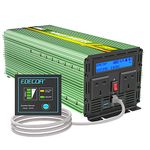 Edecoa 2500W Peak 5000W Power Inverter Pure Sine Wave DC 12V to 240V AC with 4.2A Dual USB Ports - Green