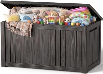 Outdoor Storage Box Waterproof, 300 Gal Gen 2 Resin Deck Box With Wheels