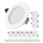 FTL LED Downlights Ceiling 7W 3000K Warm White 450LM 7W=50W Equivalent Not Dimmable Bathroom Spotlights Recessed Light for Bathroom, Kitchen, Living Room 10Pack