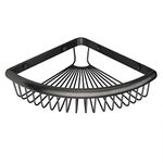 HOYOJU Corner Shower Basket Brass Shower Caddies for Bathroom Corner Caddy Bathroom Shelf Organizer Matte Black