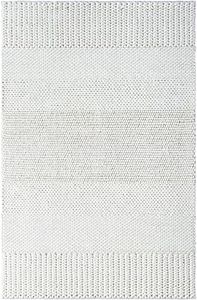 Hauteloom Ananda Wool Living Room, Bedroom Area Rug - Solid - Ivory, Sandstone, Pearl - 9' x 12'