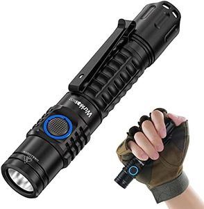 Wurkkos FC12 Tactical EDC Torch USB C Rechargeable, Super Bright Flashlight 2000Lumens with SFT40 LED, IPX-8 Waterproof Level Emergency LED Light for Camping Hiking Cycling (fc12-black)