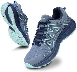 Sadmon Women's Non-Slip Trail Running Shoes Support Sneakers Tennis Shoes Casual Walking Sneakers ice-blue40