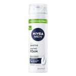 NIVEA MEN Sensitive Shaving Foam Pack of 6 (6 x 200ml) Sensitive Skin Shaving Foam, Shave Gel for Men, Shaving Gel for Irritated & Dry Skin with Witch Hazel