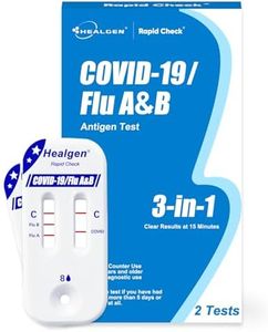 Healgen Rapid Check COVID-19, Flu A&B Antigen Test Kit, The First FDA Authorized OTC 3-in-1 Flu & COVID Home Test, Easy to Read Dual Windows, Results in 15 Mins, 18-Month Shelf Life, 2 Test