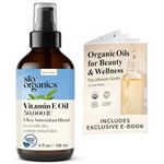 Sky Organics Vitamin E Oil Blend for Face, Organic Antioxidant Facial Oil, 30,000 IUs to Deliver Reparative Moisture and Soothe Dry, Damaged Skin, 100% Pure & Cold-Pressed, 3.97 fl oz, 117 ml