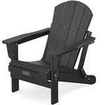 Folding Adirondack Chairs Patio Chairs Lawn Chair Outdoor Adirondack Chair Weather Resistant for Patio Deck Garden, Backyard Deck, Fire Pit - Black