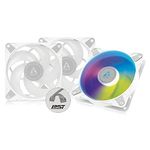 ARCTIC P12 PWM PST A-RGB (3 Pack) - 120 mm PWM case Fan Optimized for Static Pressure, case Fan, semi-Passive: 0-2000 RPM, 5V 3 pin ARGB LED, Single Fan - White