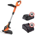 Yard Force LT C25W 20V Cordless Grass Trimmer with 25cm Cutting Width – Body ONLY, Orange