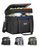 Hulongo 20L Small Cooler，Insulated Soft Cooler Bag for Beach, Car, Outdoor, 30Cans, Black