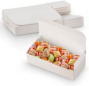 MT Products Candy and Chocolate Gift Box - 250 Pieces Extra Small White Fudge Box - Size of 5 x 2 1/4 x 1 1/4