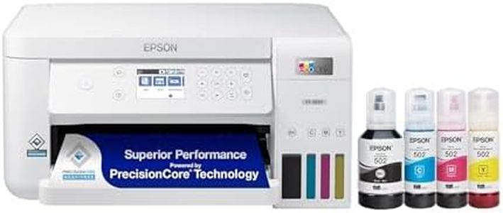 Epson EcoTank ET-3830 Wireless Color All-in-One Cartridge-Free Supertank with Scan Copy, Auto 2-Sided Printing and Ethernet, The Perfect Printer Productive Families, White