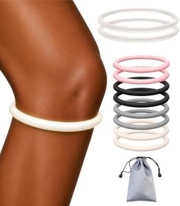2PCS Patella Band for Knee Pain Relief, Silicone Patellar Tendon Support Strap Brace for Basketball, Running, Jumpers Knee, Tennis, Tendonitis, Soccer and Hiking, Women and Men, Includes Storage Bag (Fluorescent White)