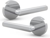 Mega Handles - RAEGEN Dummy I Lever Door Lock Handle Set for Closet or French Doors I Single Side, Non-Turning I Reversible I Fits All Standard Door Sizes I Screws Included - Polished Chrome (2 Pack)