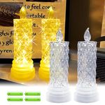 TINYOUTH Set of 2 Wedding LED Candles, Wedding Table Candles Light AAA Battery Included for Wedding Party Anniversary Engagement Decoration Diamond Shell