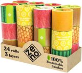 ZENO Organic Bamboo Toilet Paper 3 Ply - Sustainable Toilet Paper - 24 Jumbo Rolls & 350 Sheets Per Roll - Septic Safe - 100% Natural - PFAS & BPA Free - FSC Certified