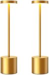 SAKRINGT Cordless Table Lamps Rechargeable,6000mAh Portable Battery Operated LED Table Light for Restaurant Outdoor 2 Pack Gold