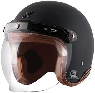 axor Retro Jet Leather Helmet (Dull Black, M)