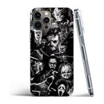 Kidraicy Phone Case Halloween Compatible with iPhone 14 Case Horror Collage Shockproof Soft Face Movie TPU Protective Phone Cover