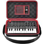 Case Compatible with AKAI Professional MPK Mini MK3/ Play/ for MKII 25 Key USB for MIDI Keyboard Controller. Travel Carrying Storage Holder with Mesh Pocket and Shoulder Strap (Box Only)