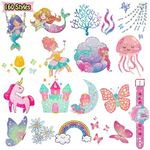 Leesgel Glitter Tattoos for Kids Girls, 160 Styles Glitter Tattoos for Kids Party Bag Fillers, Fake Transfer Tattoo Stickers for Boys Girls Games Toys Birthday Decorations Supplies