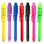 DxJ Invisible Ink Pen 7pcs Spy Pen Invisible Disappearing Ink Pen with Light Magic Spy Marker for Secret Message and Kids Party Christmas Halloween Easter Goodies Bags Toy