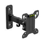 D-Line TV Wall Bracket for 13-27 Inch TVs, Tilt, Turn and Extend Monitor Wall Bracket with Spirit Level, Tilting Monitor Mount - VESA 75x75mm - 100x100mm, Holds up to 25kg