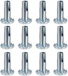 Skelang 12 Pcs Caster Sockets Metal Caster Stem Sleeve,Wheel Socket Furniture Insert for Stem Caster, Grip Ring Caster, Chair Legs, Wooden Furniture Replacement