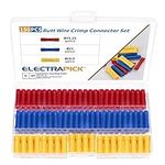 Electrapick 150Pcs Crimp Butt Connectors, Insulated Straight Electrical Connectors, Automotive Cable Crimp Terminals, Butt Splice Connectors(Blue/Red/Yellow)