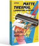 Uinkit 3mil Matte Laminating Pouches, 100Pack Bulk Letter Size (8.5x11 Inches) - Non-Glare Thermal Laminating Sheets for Restaurants, Small Business & Offices - Fingerprint Resistant