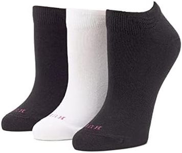 HUE The Perfect Sneaker Low Cut Liner Calzettoni, Nero/Bianco/Nero-Confezione da 3 Paia, Taglia Unica Donna