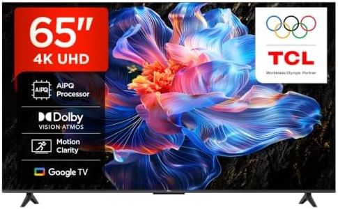 TCL 65V6C-UK 65" 4K Ultra HD, HDR TV, Smart TV Powered by Google TV (Dolby Audio, Voice Control, compatible with Google assistant, Chromecast built-in, 2025 New Model)