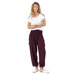 Happy Trunks Harem Pants Women- Hippie Pants with Pockets- Casual Loose Boho Clothing Yoga Beach Festival Lounge Gypsy Pants