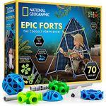 National Geographic Kids Fort Building Kit - 70-Piece Indoor Fort Builder for Kids - Build a Fort for Creative Play, STEM Building Toy, Fort Building Kit for Kids 6-10, Blanket Fort Kit for Kids