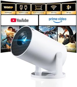 Mini Projector with WiFi and Bluetooth - [Built-in APPS & 220° Rotation] 4K 1080P Support Wireless Movie Projectors 130'' Screen Auto Keystone Compatible with HDMI/iPhone/TV Stick for Bedroom Indoor