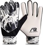 Arsh Sports Goalkeeper Gloves for Kids,Youth and Adult Football Soccer Goalie Gloves with 4-mm Latex Double Wrist Protection (White New, Size 5 Suitable for 9 to 12 Years Old)