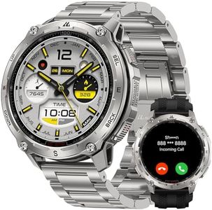 KOSPET Tank T4 Special Edition Smart Watch for Men, 1.43" AMOLED Rugged Watch with GPS Offline Maps, 10ATM Waterproof Freediving, 50-Day Battery, Bluetooth Calls/Heart Rate for Android iOS (2 Bands)