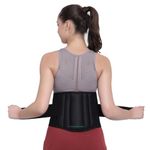 ORANCLE CARE Polyester Lumbar Support Brace Back Belt For Back Pain Relief Ls Belt Waist Belt For Back Pain For Women With Adjustable Strap, Lower Back Support With Cushioning.- Unisex (M, Black)