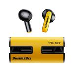 Transformers TF-T02 Wireless Earbuds Bluetooth Headphones 5.4 Bass Stereo Earphones,60H Playtime Ear Buds,Bluetooth Earbud in Ear Noise Cancelling Mic, IPX5 Waterproof Earphones for Android iOS Yellow