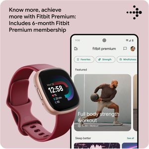 Fitbit Versa 4 Smartwatch – Beet Copper Rose, Fitness Tracker