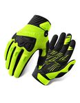 INBIKE Mountain Bike Gloves Cycling Mens MTB Bicycle Cycle for Men Road Padded Accessories Racing Gym Touchscreen Full Finger Womens Green L