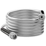 SPECILITE 15 ft Garden Hose Metal, Heavy Duty 304 Stainless Steel Water Hoses - Flexible, Never Kink & Tangle, Puncture Resistant for Yard, Outdoor, Garden（No Nozzle)