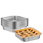 [25 Count] 8x8 Square Foil Pans - Disposable Food Containers Perfect for Baking, Cooking, Heating, Storing, Broiling, Preparing Food