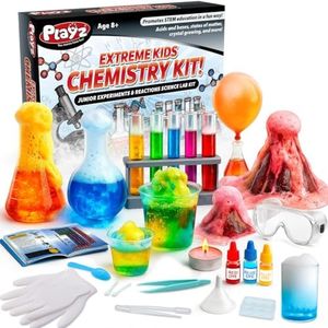 Playz 52 Extreme Kids Chemistry Experiments Set - STEM Activities & Science Kits for Kids Age 8-12 with 51+ Tools - Discovery Science Educational Toys & Gifts for Boys, Girls, Teenagers & Kids