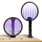 CostarMatter Foldable Swivel Mosquito Bat, Mosquito Racket with UV Light, 2 in 1 Fly Swatter with 1200mAh Lithium-ion Battery Rechargeable, Rotatable Bug Zapper for Indoor and Outdoor